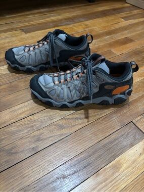 Oboz Men's hiking Shoes with Black Soles and Orange Accents